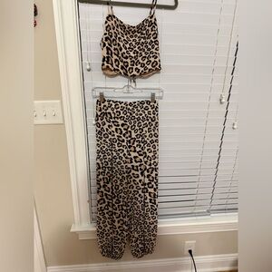 Victoria's Secret Leopard Print Maxi Skirt - Beige and Black